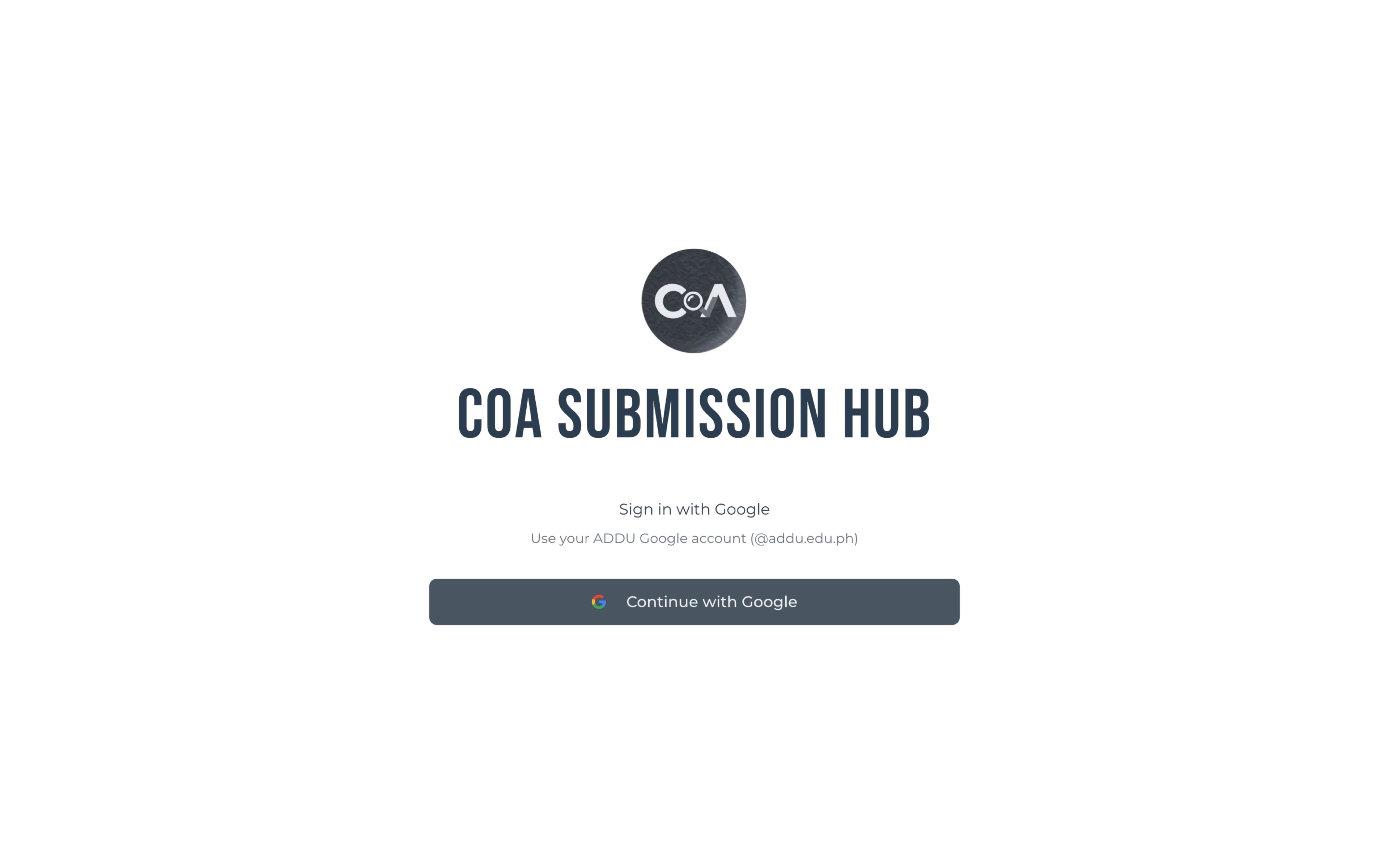 ADDU COA: Submission Hub — photo 1